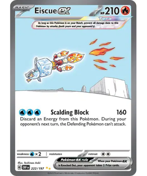 Scarlet & Violet Obsidian Flames 222/197 - Eiscue ex [Special Illustration Rare]